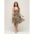 thumbnail image 3 of Womens Butterfly Print Flared Dress, 3 of 4