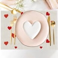 thumbnail image 3 of White Love Hearts Valentine’s Day Placemats Set of 4 Cloth Table Mats 12 x 18 Inch Party Home Dining Decor Table Decorations, 3 of 5