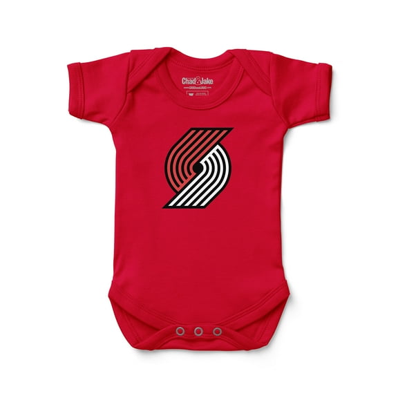 Newborn & Infant Chad & Jake Red Portland Trail Blazers Primary Logo Bodysuit