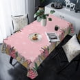 thumbnail image 4 of Rectangle Pink Christmas Tree Tablecloth Waterproof & Stainproof Tablecloths,Wipeable Table Cloth Wrinkle-Free for Round/Rectangle/Oval/Square/Party,Snowflake Forest Plaid Leopard Print Dot 60x120, 4 of 6