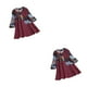 thumbnail image 1 of Qarigey Blusa de manga larga con cuello y estampado extragrande para mujer de primavera Vino Tinto/XXXXL 2piezas Qarigey CBP336563, 1 of 5