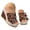 Brown, variant on Dakaela Two Buckles Sandals Women Open Toe Platform Wedge Slip on Slides Womens Denim Summer Beach Casual Walking Shoes (6.5,Brown)