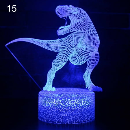 

YMH 3D Dinosaur Illusion Night Light 7 Color LED Kid Bedroom Desk Table Light Gift