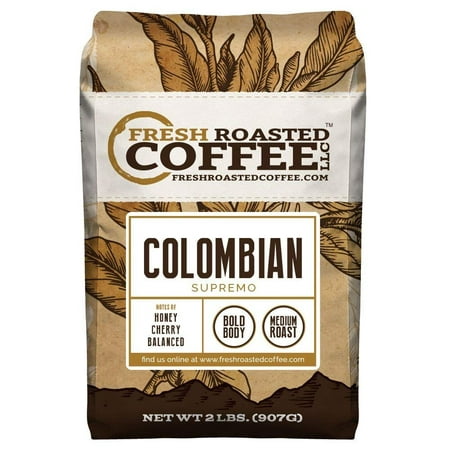 Fresh Roasted Coffee LLC., 100% Colombian Supremo Coffee, Whole Bean (2 (The Best Tasting Coffee Beans)
