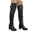 thumbnail image 3 of Dream Apparel Motorcycle Riding Boots for Women Ladies Knee High Boots Leather Boots Black Adult, 3 of 8