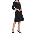 thumbnail image 4 of Vestido de mujer Hobemty con cuello Peter Pan, manga 3/4, corte A, elegante, ideal para el trabajo, color negro, 4 of 4