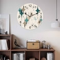 thumbnail image 2 of Wall Clock Turquoise Brown Diamond Clocks PVC Silent Non-Ticking Battery Operated Decorative Modern Geometric Mid Century Linen Round Clock for Home Living Room Kitchen Bedroom Wall Decor 10 Inch, 2 of 9