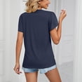 thumbnail image 7 of Timegard Summer Tops for Women Petal Short Sleeve V Neck Solid Color Tee Shirts Casual Travel Tops Vacation, 7 of 7