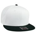 thumbnail image 1 of Targa de algodón Bill plano 6 Panel Medio perfil Snapback Sombrero, Negro / Blanco OC Gorra de béisbol, 1 of 2