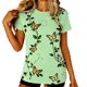 thumbnail image 3 of TaTaai Women's Everyday Summer Top Short Sleeve Round Neck Patterned Design Casual Printed Cotton Blend T-Shirt Gift, 3 of 7