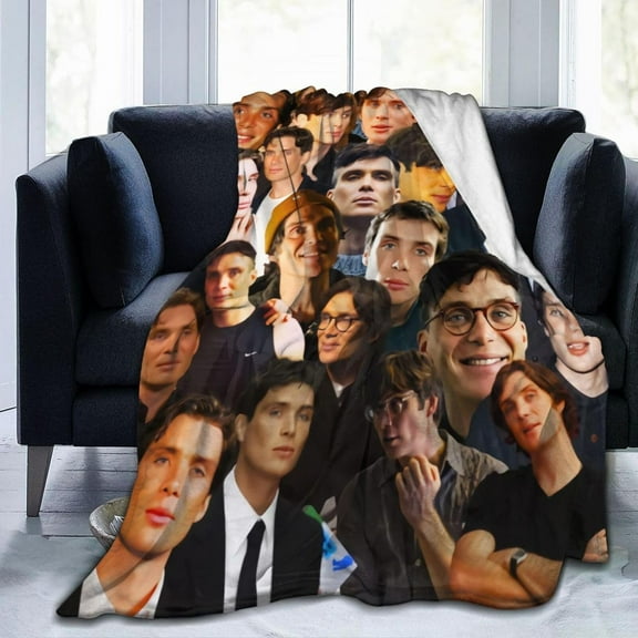 Blanket Cillian Actor Murphy Throw Flannel Blankets Warm Soft Cozy Fuzzy Air Conditioning Blanket for Living Room Sofa Bed Gift Blankets for All Seasons 30"x40"