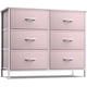 thumbnail image 1 of Songqin Dresser with 6 Drawers Fabric Storage Tower Organizer – Steel Frame, Wood Top, Easy Pull Bins for Bedroom, Closet, Hallway, Office-Pink, 1 of 6