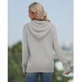 thumbnail image 3 of CoCopeaunts Hoodie Sweaters for Women Slouchy Solid Color Casual Loose Long Sleeve Pocket Pullover Sweaters with Drawstring, 3 of 4
