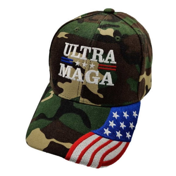 Ultra Premium Embroidered Hat & Flag Bill (Camo)