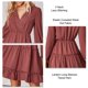 thumbnail image 3 of Vestido De Manga Larga Con Vuelo, Cintura Con Corsé, Costura De Encaje, Vestido Midi Fluido Para Mujer, Suave Y Cómodo Para Ir De Compras ANGGREK Otros, 3 of 6