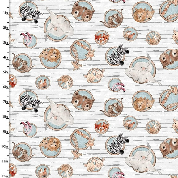 Two by Two Gray Cotton Fabric