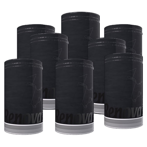Renova Black Paper Towels, 8 Rolls, 120 Sheets Per Roll