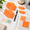 Fluorescent Orange-Fluorescent Color, variant on Morandi Blue Morandi Color 3x3 Inch Transparent Sticky Notes Set with Dual-Tip Marker