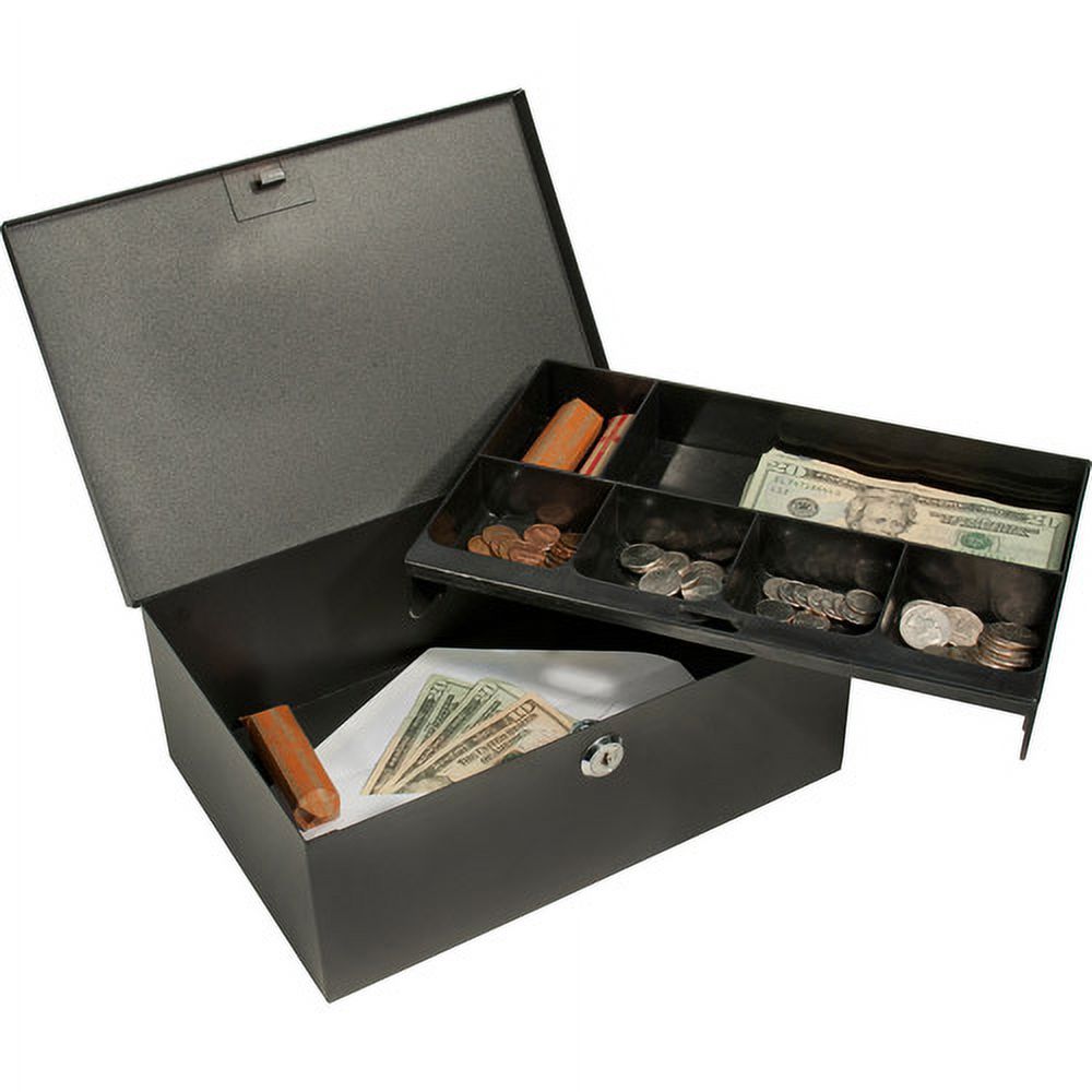 Barska Cash Box and 6-Compartment Tray with Key Lock