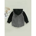 thumbnail image 4 of Genuiskids Kids Toddler Baby Boys Denim Jackets Baby Autumn Fall Clothing Long Sleeve Hooded Button Up Coats Toddler Children Fashion Outerwear, 4 of 9