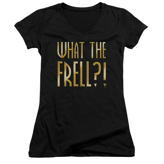 Farscape What The Frell Junior Women's V-Neck T-Shirt Black