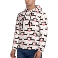 thumbnail image 2 of KLL Dachshund And Hearts Print Mens Hoodie Long Sleeve Casual Pullover Hooded Sweatshirt Fashion Drawstring Hoodies with Pocket-XX-Large, 2 of 6
