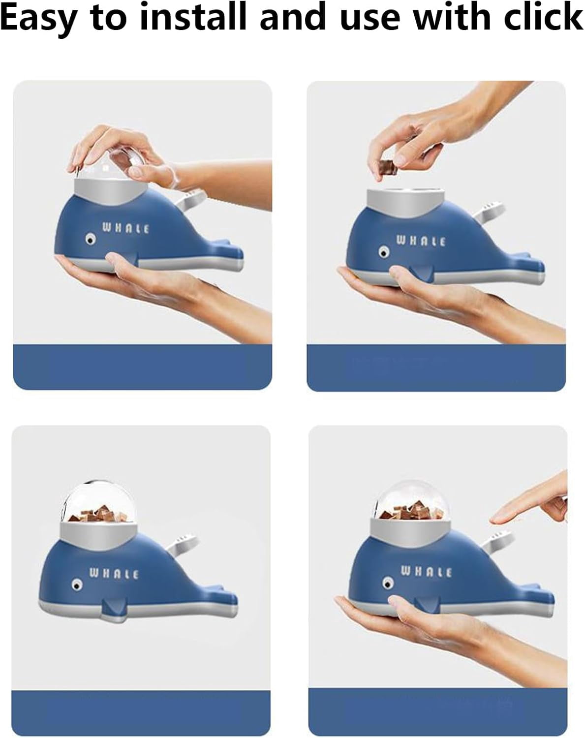 Treat Toys for Dogs - Whale-Shaped Slow Feeder Interactive Treat Dispensing Toy for Small, Medium, and Large Breeds, Promotes Healthy Eating, Pet Enrichment, Indoor Training, Boredom Relief, Exercise