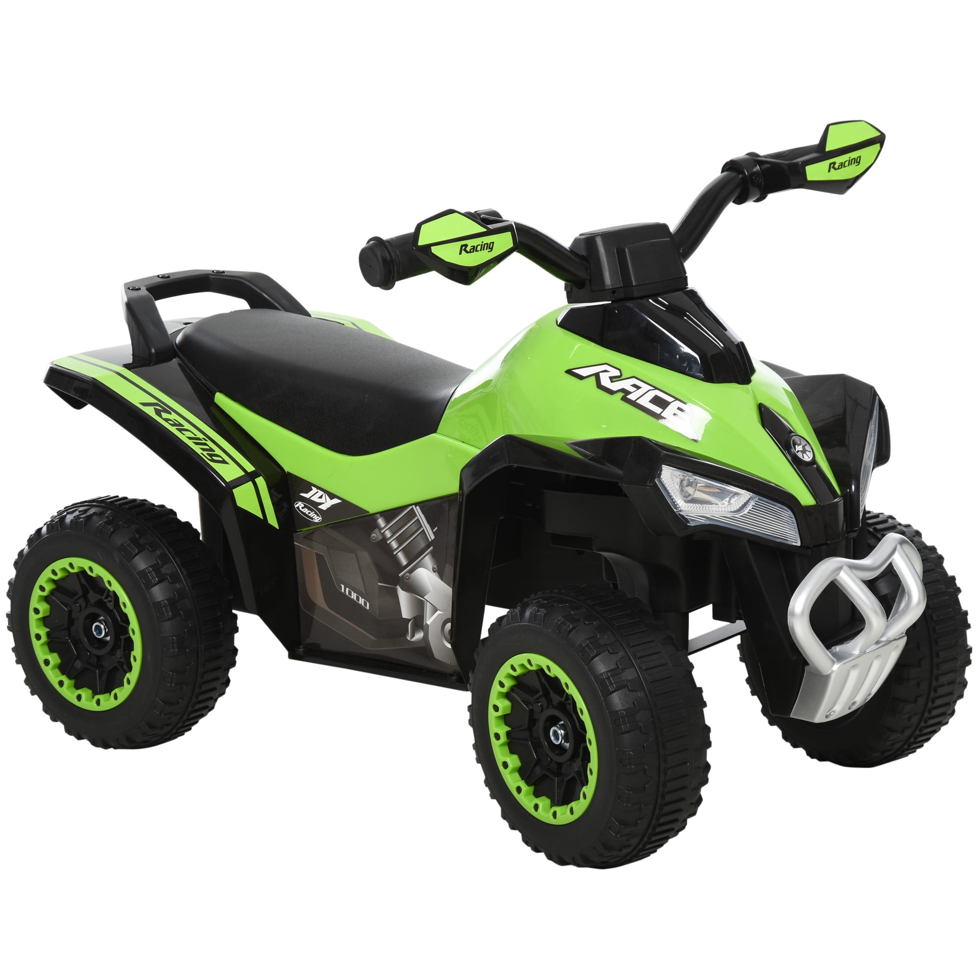 Green Ride On Quad - Kids' Push Car Walker, Durable PP & Steel, 20kg Capacity, 18+ Months - Sporty Design