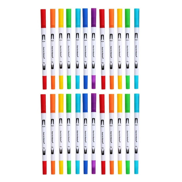 GZJCKJY Dual Brush Marker Pens, 24 Colors Art Markers with Fine and Brush Tip Coloring Markers for Adults, Marker for Journaling Calligraphy Drawing Sketching Doodling Illustrating Office Supplies
