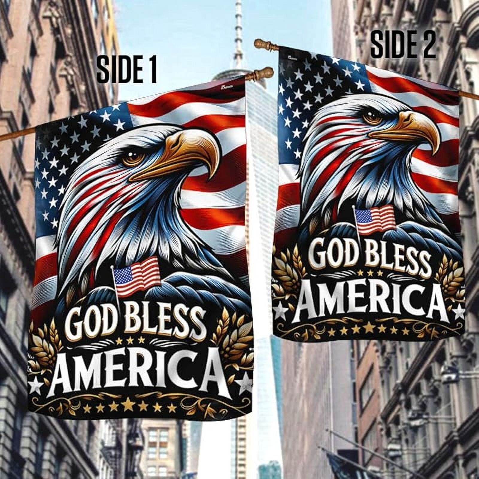 American Flag-Patriotic Eagle God Bless America Flag , Garden Flag USA Flags Premium Polyester-Decorative Indoor Outdoor Flag