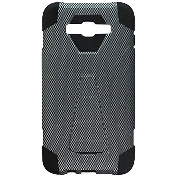 GSA Hexagon Hybrid Kickstand Case For Samsung Galaxy J7(2015), J700 - Carbon/Black