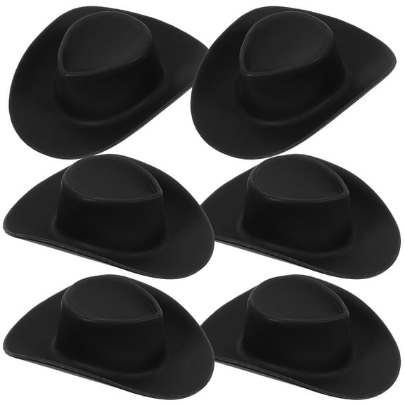 50 Pcs Mini Top Hat Dollhouse Accessories Black 5.5x4.5x1.5cm Small Doll Props for Crafts and Decorations
