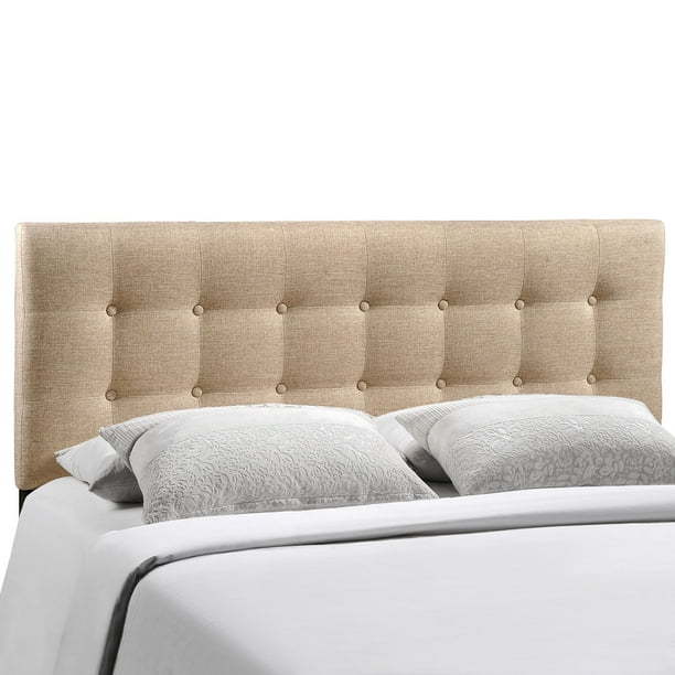Modern Contemporary King Size Fabric Headboard Beige Fabric Walmart Com Walmart Com