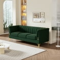 thumbnail image 2 of YYAo Modern Velvet Sofa Couch,&nbsp; Convertible Sectional Futon Sofa Bed for Living Room, Bedroom, Apartment, Green, 2 of 10