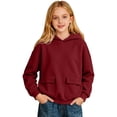 thumbnail image 2 of Angala Big Girls Hoodie Autumn Hooded Sweatshirt Casual Girls Soft Clothes Size 10-11 Years Red, 2 of 4