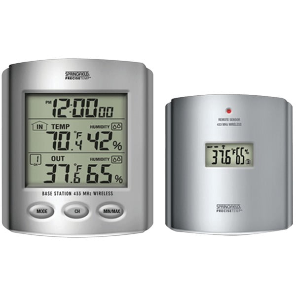 Springfield Wireless Thermometer With Indoor Outdoor Temperature And Humidity Walmart Com Walmart Com