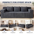 thumbnail image 6 of HSUNNS 71" 3 Setaser Sofa, Comfy Extra Deep Seat 3 Seater Couch for Living Room with Soft Upholstered, Free 3 Pillows and Side Pockets, No Assembly Required, Dark Grey, 6 of 7