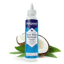 Petpost | Tear Stain Remover for Dogs - Best Natural Eye Treatment for White Fur - Soothing Coconut Oil - Maltese, Shih Tzu, Chihuahua Angels Approved - Chemical and Bleach Free - 8 Oz.