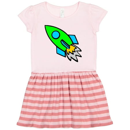 

Inktastic Cute Green Rocket Gift Toddler Girl Dress