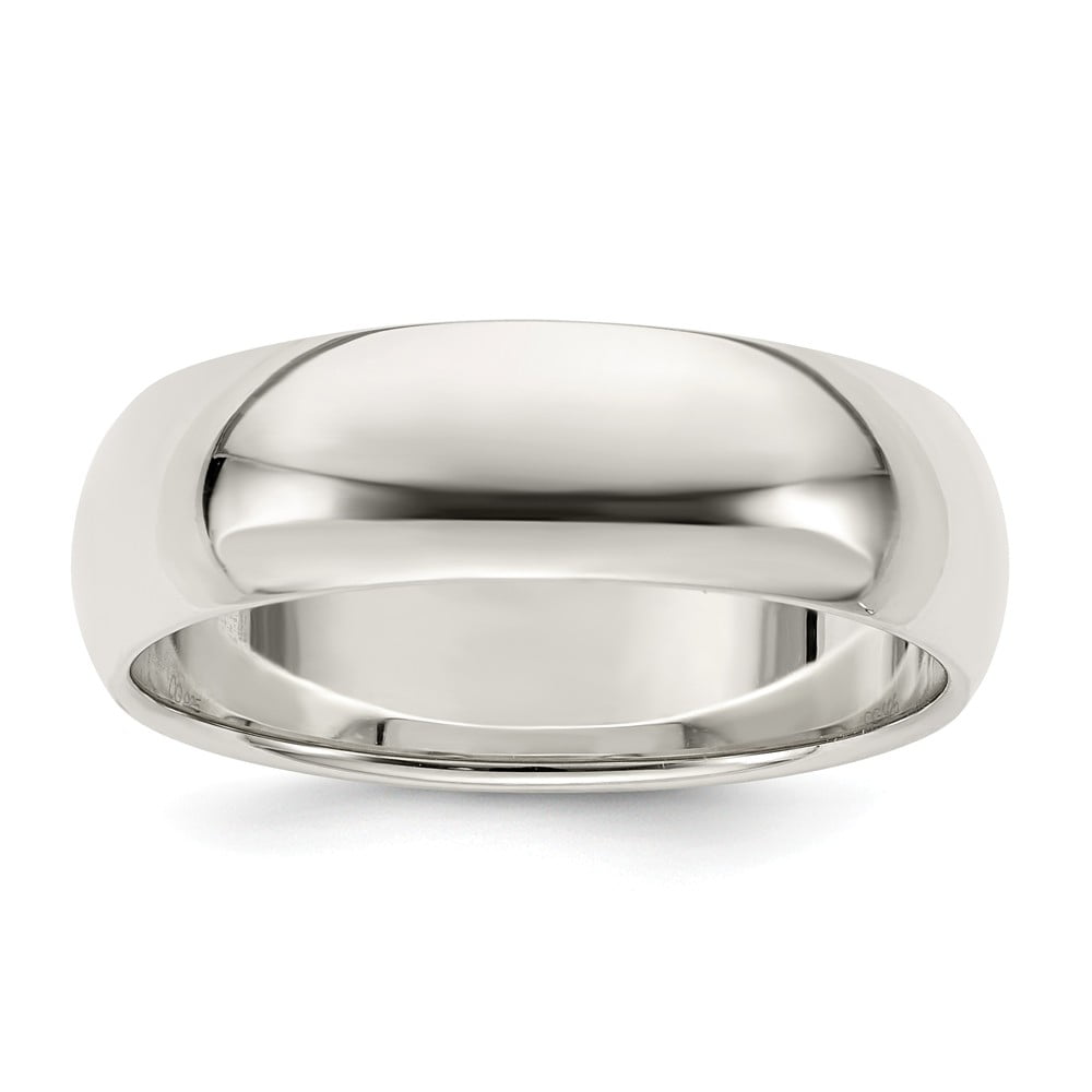 Sterling Silver Half Round Band 10 Size 