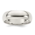 thumbnail image 1 of 925 Sterling Silver 7mm Half-Round Band Size: 7; for Adults and Teens; for Women and Men, 1 of 1