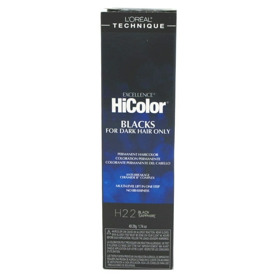 Loreal Excel Hicolor H22 Tube Black Sapphire 1.74Oz (6 Pack)