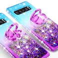 thumbnail image 5 of For Samsung Galaxy S10 Plus Liquid Glitter Ring Stand Case Cover - Teal, 5 of 5