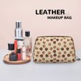 thumbnail image 4 of Brown Chocolate Print Makeup Bag, Large Capacity Travel Cosmetic Bag for Women Girls- Travel Toiletry Bag Leather Portable Waterproof Makeup Case Organizer with Handle, 4 of 4