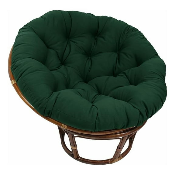 Twill Papasan Cushion 52 Inch, Forest Green - Round Floor Cushion for Chairs, Soft Premium Polyester Fabric, Tufted Design, Indoor Home Decor