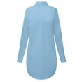 thumbnail image 6 of Auxo Women Office Solid Color Turn Down Collar Long Sleeve Top Shirt, 6 of 8