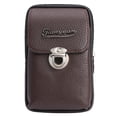 thumbnail image 2 of Bolsa Litchi Patrón Monedero Hombres Cuero Tarjeta Cartera Cinturón Bolsas (Café Vertical) JShteea Para Estrenar, 2 of 9