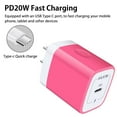 thumbnail image 2 of USB C Block Charger,ABCPOW 2PACK/20W PD Type C Chargers for Wall Charger Block Fast Charging Charger Plug Power Adapter USB C Brick Cube,Rose, 2 of 5