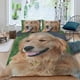 thumbnail image 2 of Golden Retriever Conjunto de sábanas temático, trío de piezas, cómodo y amigable con la piel, diseño único, regalo de decoración para el hogar para familiares, amigos y fans, 90 cm * 190 cm, 2 of 6