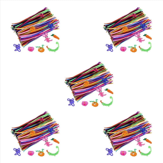 1000 Piezas Limpiadores de Pipas de Colores Aleatorios Tallo de Chenilla 6 mm X 12 Pulgadas para Decoraciones de Manualidades de Bricolaje